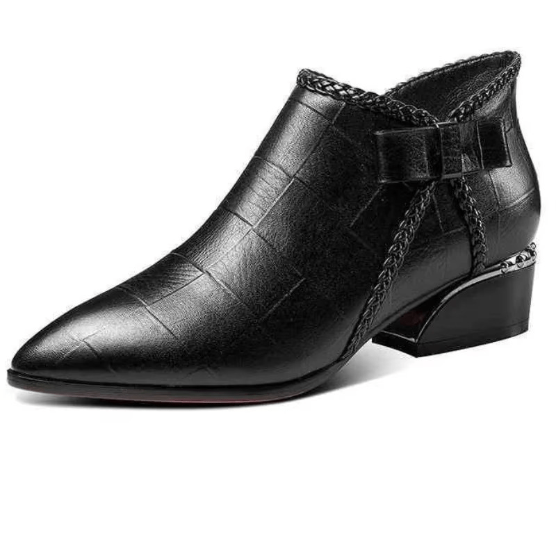 Ivanka | Bottines Élégantes À Motif Crocodile Pour Femme | Talon Bas - Looksy