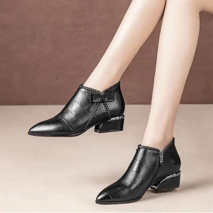Ivanka | Bottines Élégantes À Motif Crocodile Pour Femme | Talon Bas - Looksy