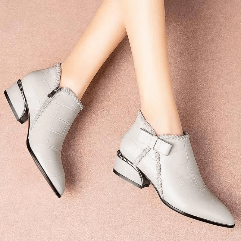 Ivanka | Bottines Élégantes À Motif Crocodile Pour Femme | Talon Bas - Looksy