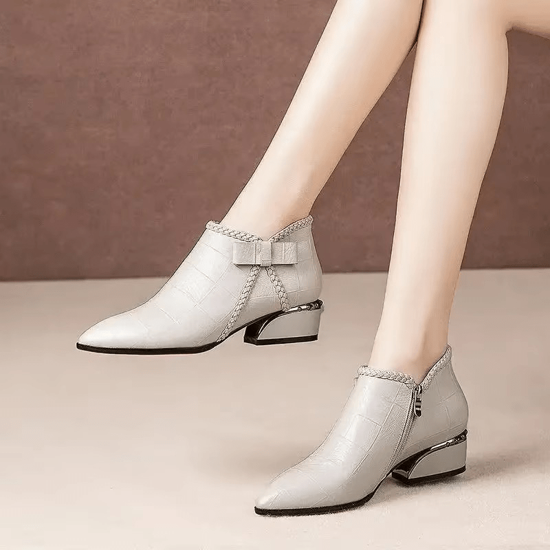 Ivanka | Bottines Élégantes À Motif Crocodile Pour Femme | Talon Bas - Looksy