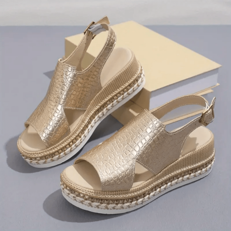 Ivelina | Sandales Métalliques Chic Pour Femme | À Bout Ouvert - Looksy