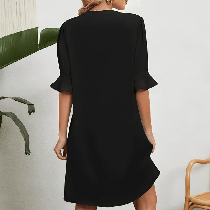 Izolda | Robe d'Été Fluide à Col V pour Femme | Mini - Looksy