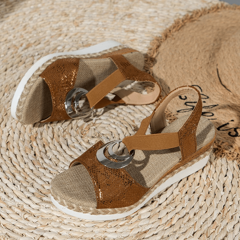 Jelka | Sandales Plateformes Chic et Confortables pour Femme | Compensées - Looksy