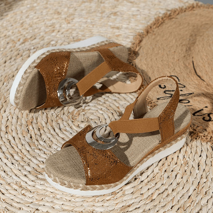 Jelka | Sandales Plateformes Chic et Confortables pour Femme | Compensées - Looksy