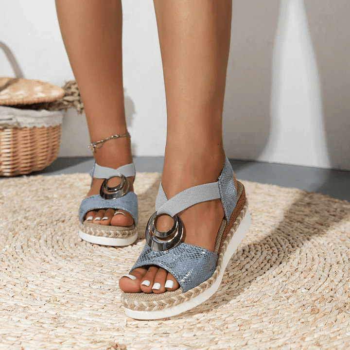 Jelka | Sandales Plateformes Chic et Confortables pour Femme | Compensées - Looksy