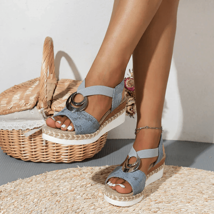 Jelka | Sandales Plateformes Chic et Confortables pour Femme | Compensées - Looksy