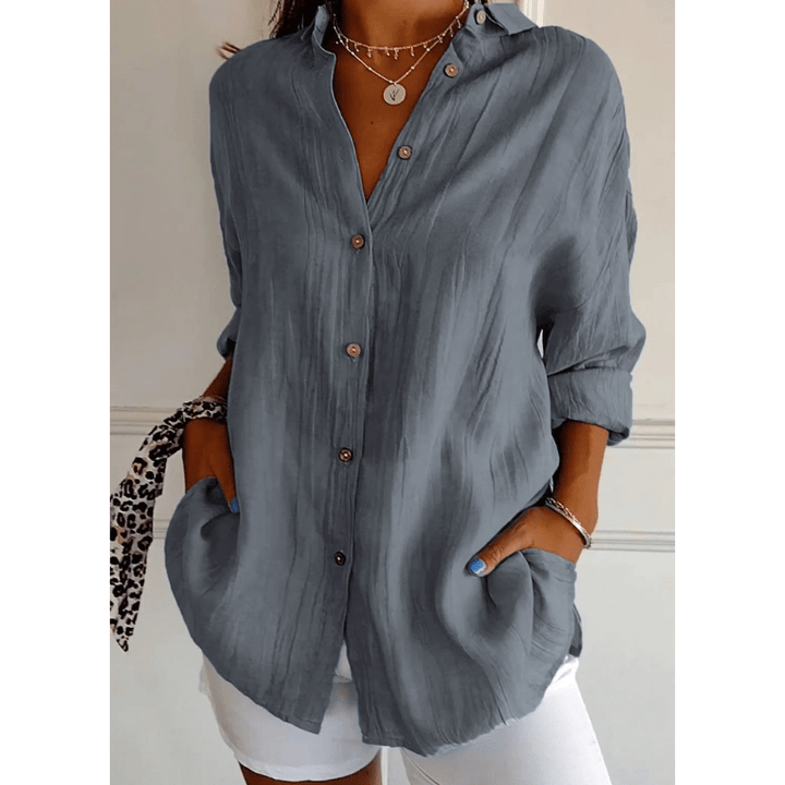 Kasandra | Chemise Décontractée À Boutons Pour Femme | Manches Longues - Looksy