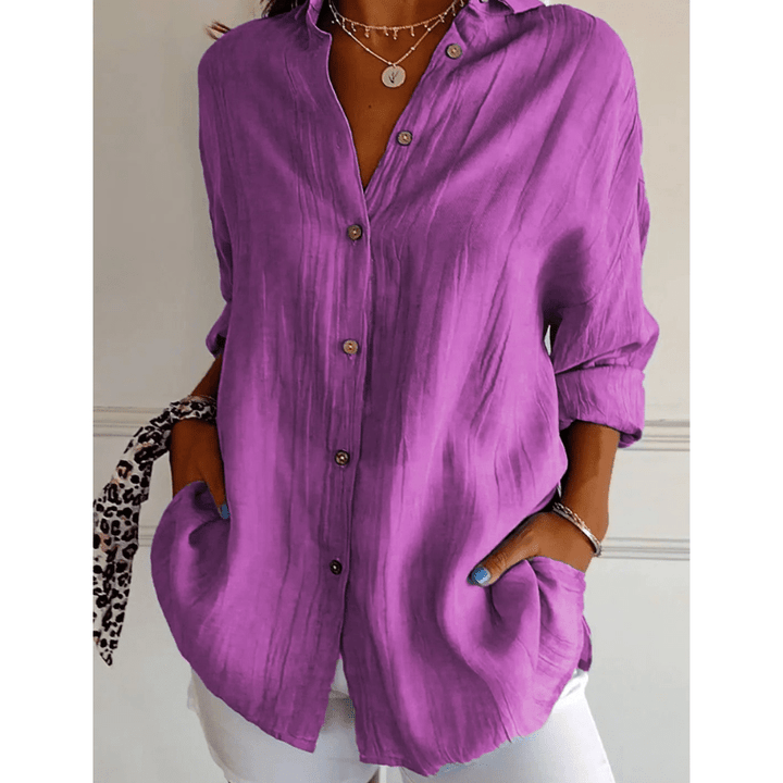 Kasandra | Chemise Décontractée À Boutons Pour Femme | Manches Longues - Looksy