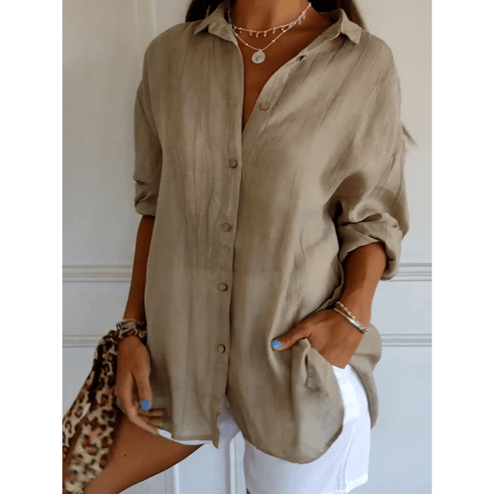 Kasandra | Chemise Décontractée À Boutons Pour Femme | Manches Longues - Looksy