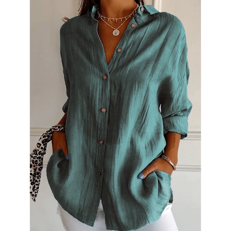 Kasandra | Chemise Décontractée À Boutons Pour Femme | Manches Longues - Looksy
