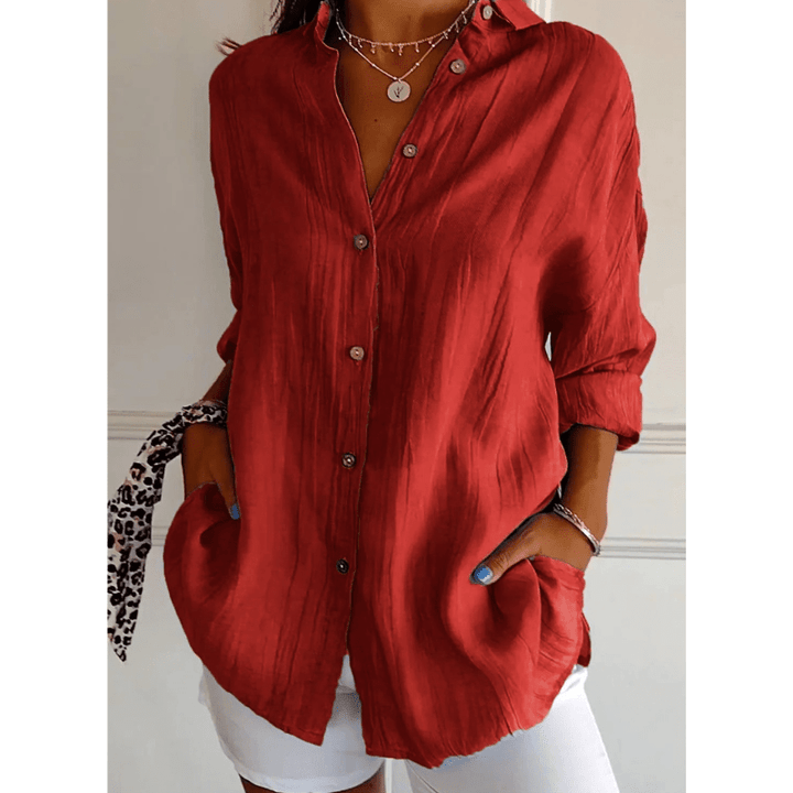 Kasandra | Chemise Décontractée À Boutons Pour Femme | Manches Longues - Looksy