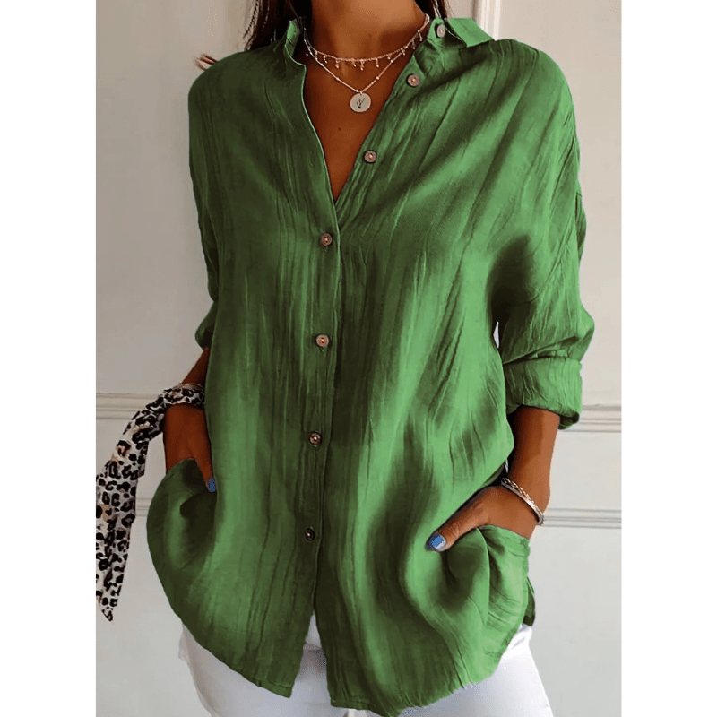 Kasandra | Chemise Décontractée À Boutons Pour Femme | Manches Longues - Looksy