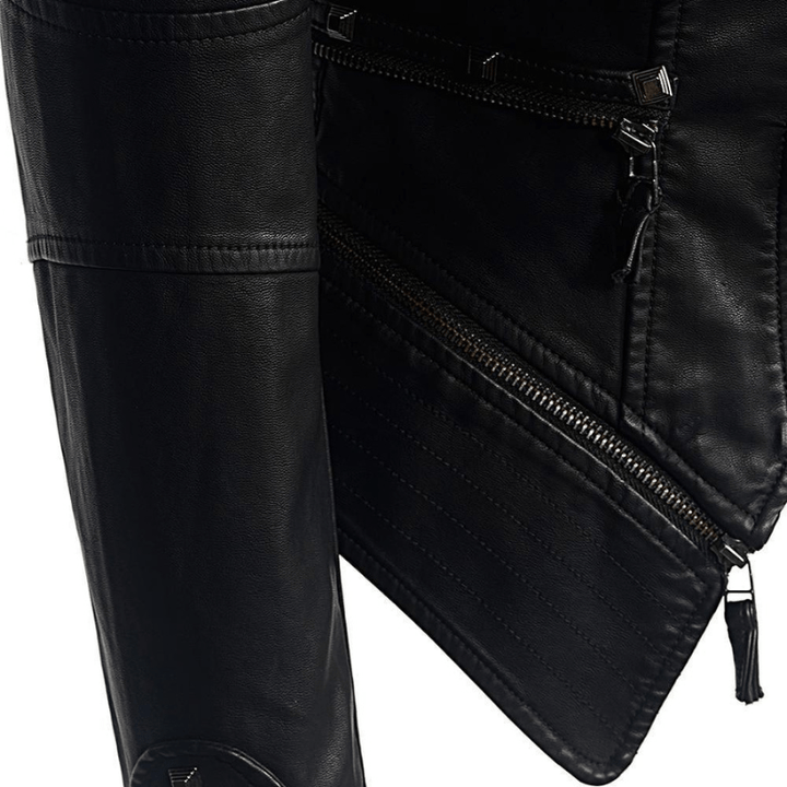 Katriona | Blouson Motard Femme Clouté Audacieux et Stylé | Fermeture Éclair - Looksy