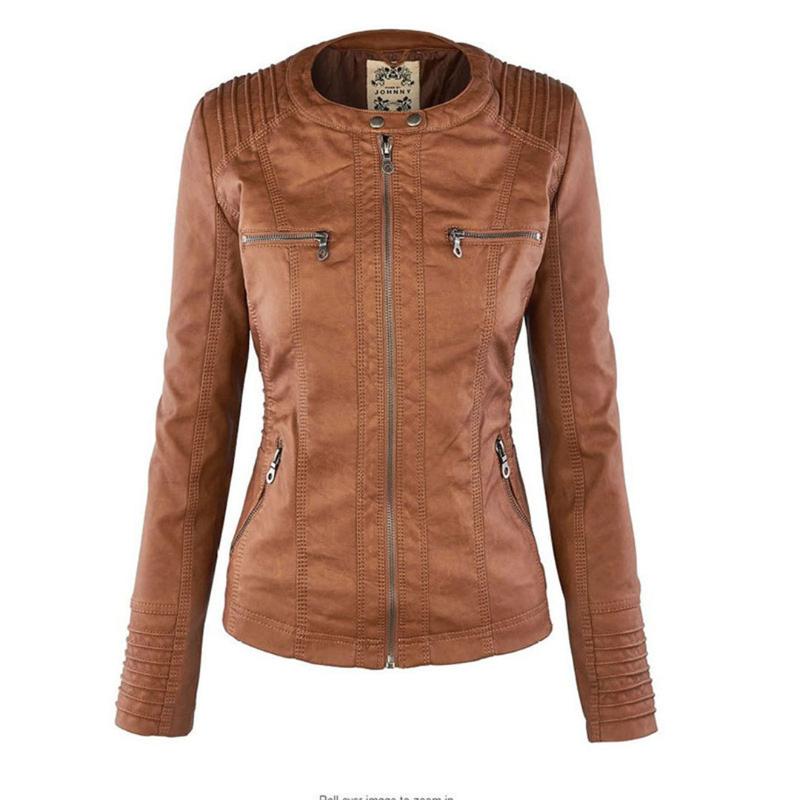 Veste de moto élégante pour femme en cuir