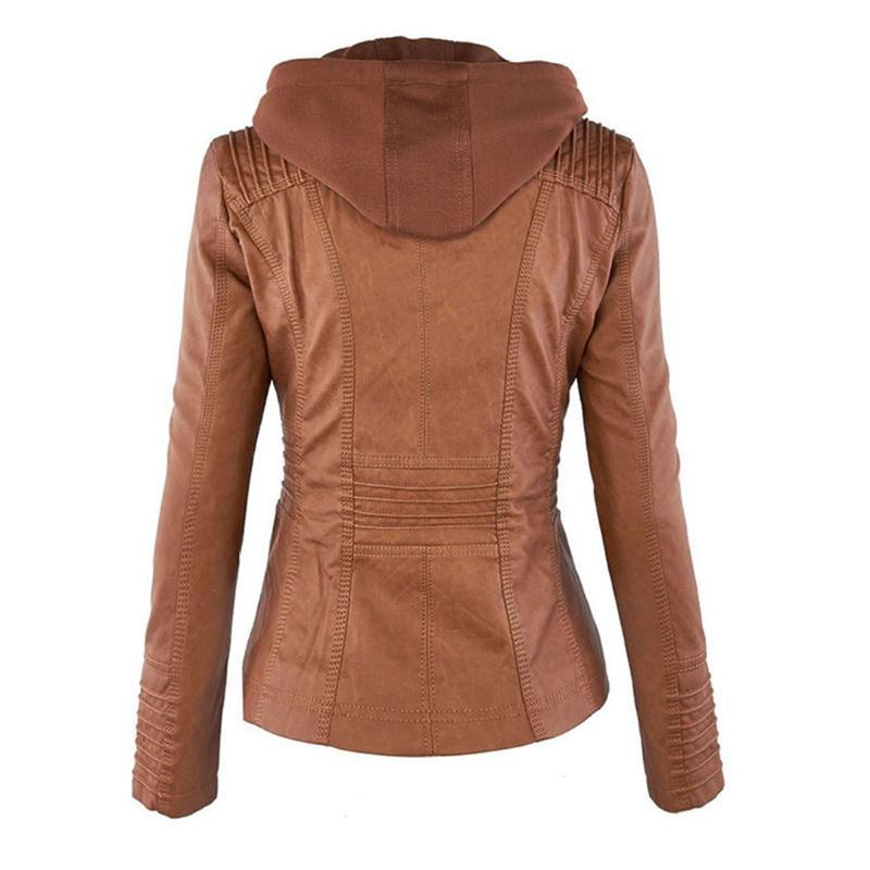 Veste de moto élégante pour femme en cuir
