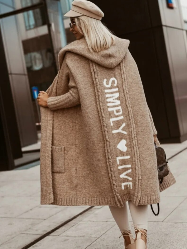 Odette long gilet à capuche femme doux et chaud