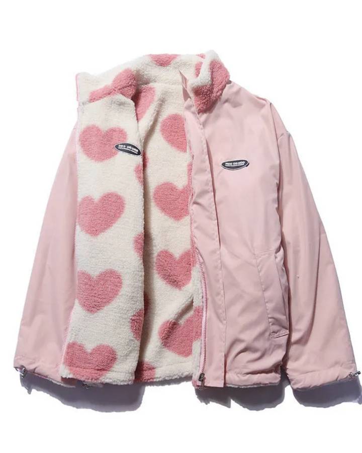 Veste Réversible Fausse Fourrure Douce Tendance - Style Girly