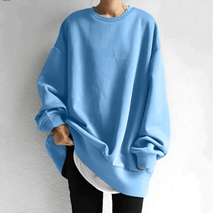 Kristel | Sweat-shirt Femme à Col Rond Style Printanier Confortable | Ample - Looksy