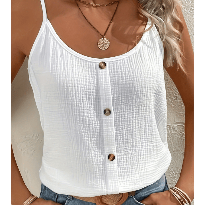 Lani | Débardeur Femme à Boutons Style Printanier Décontracté | Chic - Looksy