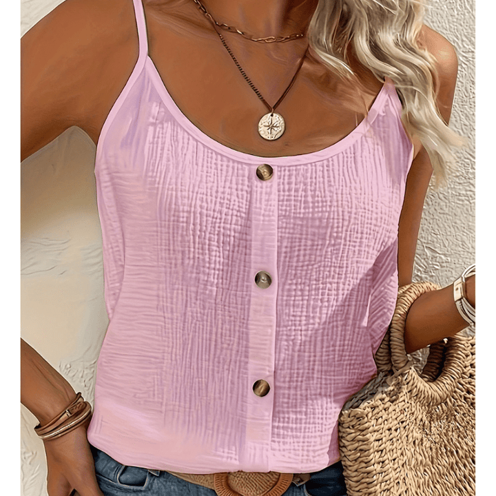 Lani | Débardeur Femme à Boutons Style Printanier Décontracté | Chic - Looksy