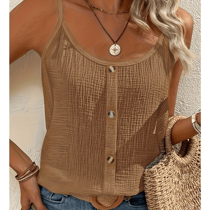 Lani | Débardeur Femme à Boutons Style Printanier Décontracté | Chic - Looksy