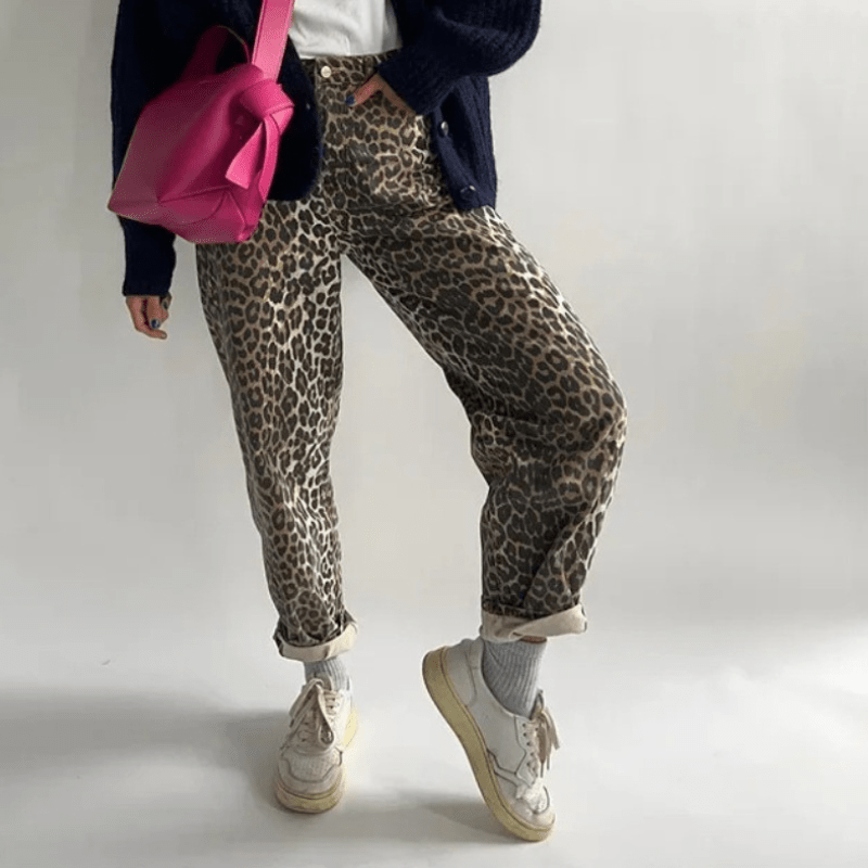 Léontine | Pantalon Léopard Décontracté Femme | Coupe Ample - Looksy