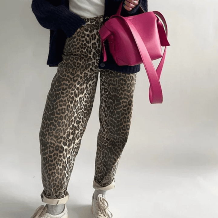 Léontine | Pantalon Léopard Décontracté Femme | Coupe Ample - Looksy