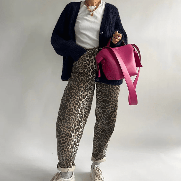 Léontine | Pantalon Léopard Décontracté Femme | Coupe Ample - Looksy