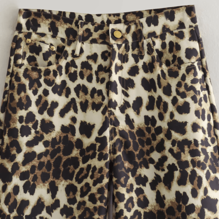 Léontine | Pantalon Léopard Décontracté Femme | Coupe Ample - Looksy