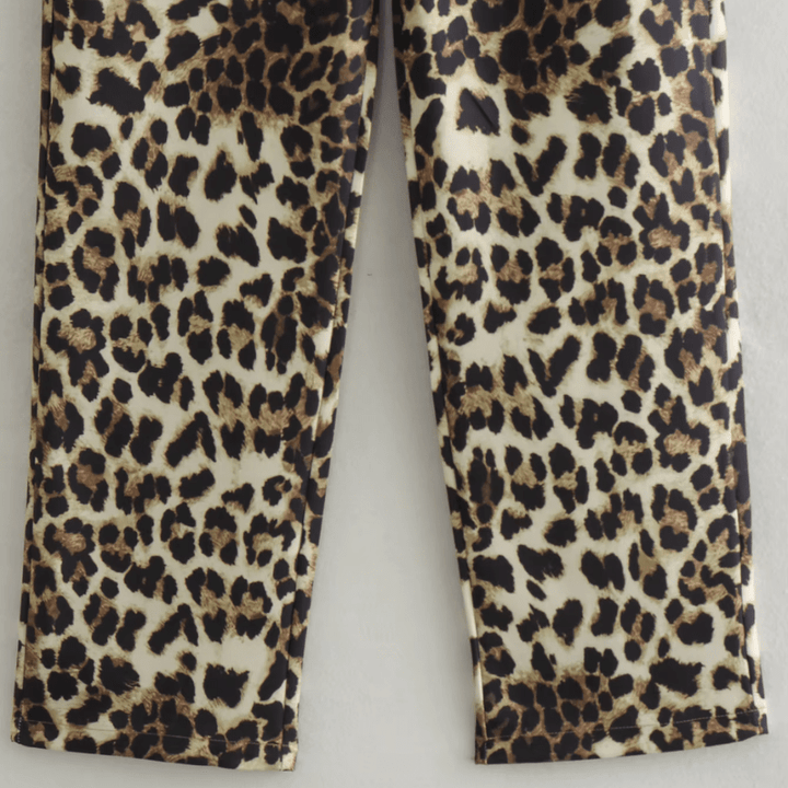 Léontine | Pantalon Léopard Décontracté Femme | Coupe Ample - Looksy