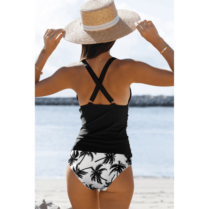 Lilibeth | Tankini Femme Prêt Pour l'Été à Fronces & Bas Fleuri | Deux Pièces - Looksy
