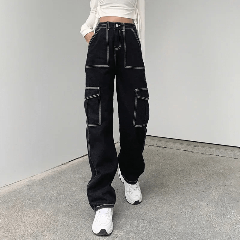 Lina | Pantalon Cargo Décontracté Femme | Taille Haute - Looksy