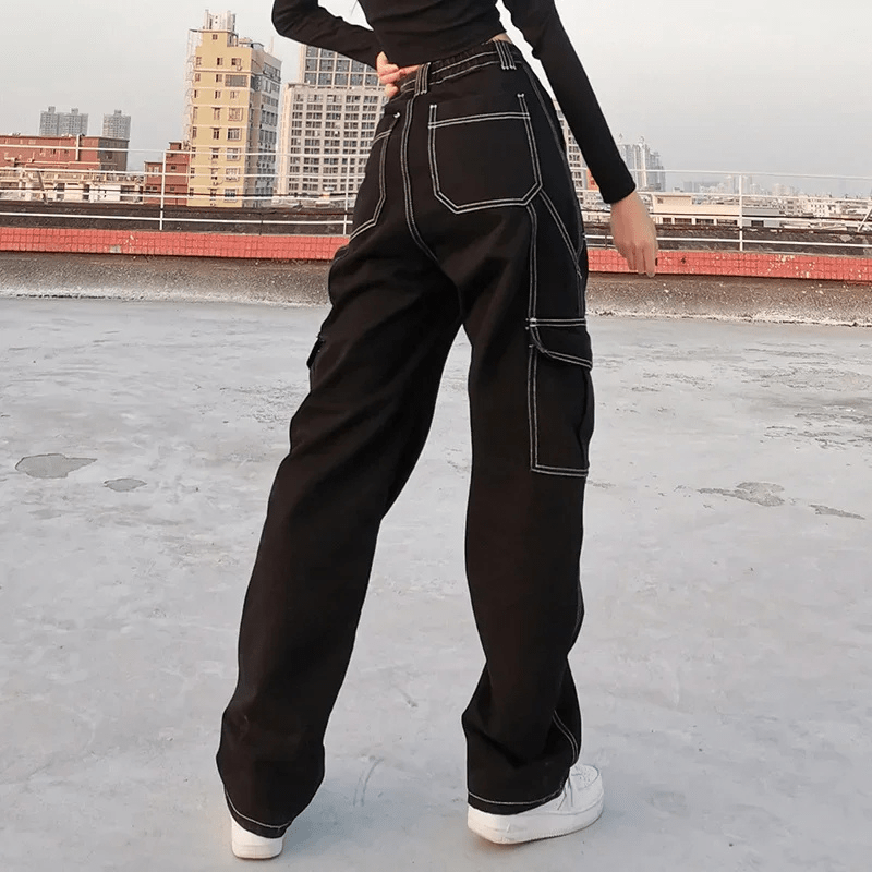 Lina | Pantalon Cargo Décontracté Femme | Taille Haute - Looksy