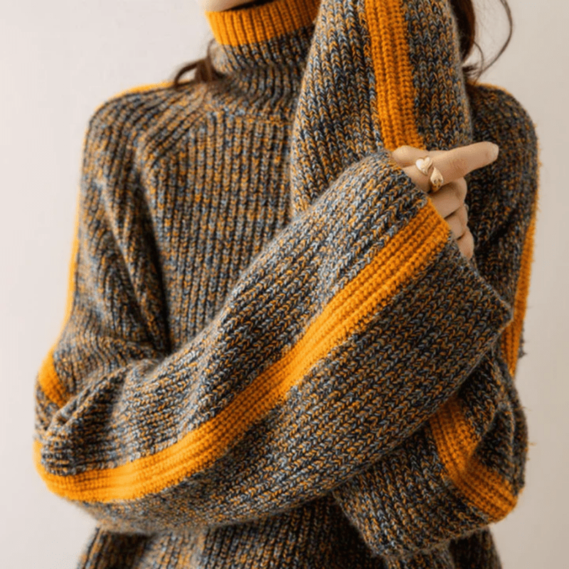 Lisa | Pull Col Roulé En Maille Femme | Coupe Oversize - Looksy