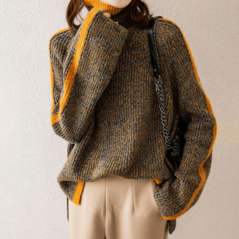 Lisa | Pull Col Roulé En Maille Femme | Coupe Oversize - Looksy