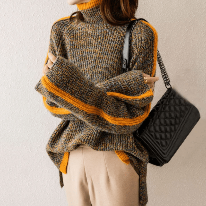 Lisa | Pull Col Roulé En Maille Femme | Coupe Oversize - Looksy