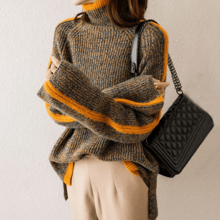 Lisa | Pull Col Roulé En Maille Femme | Coupe Oversize - Looksy