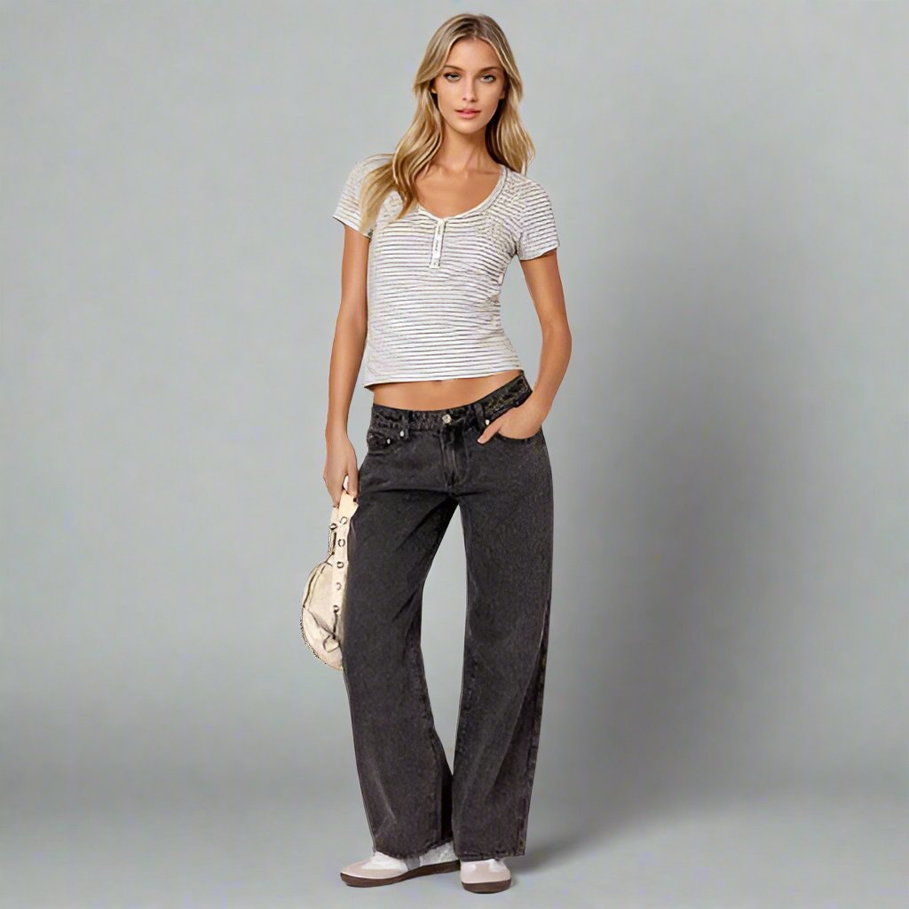 Jean Large Taille Haute : Confort Élégant et Style Rétro Chic