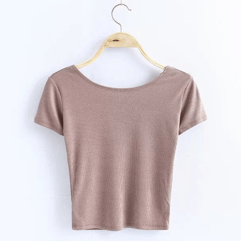 Marcia | Haut Élégant À Dos Nu Pour Femme | Manches Courtes - Looksy