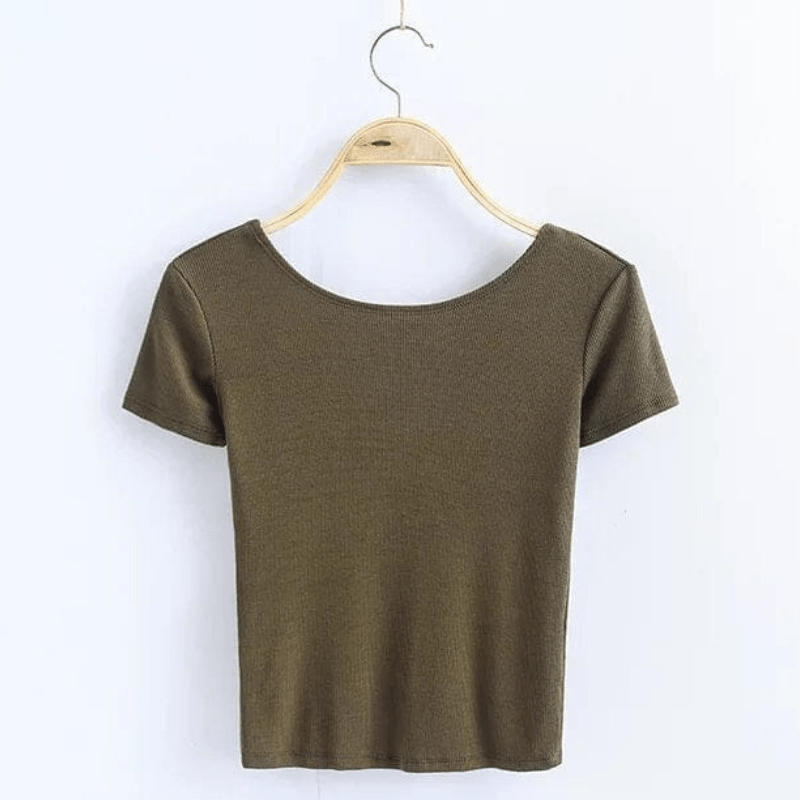 Marcia | Haut Élégant À Dos Nu Pour Femme | Manches Courtes - Looksy