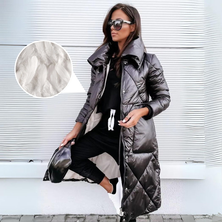 Manteau Long Brillant Matelassé : Chaleur & Style Hiver