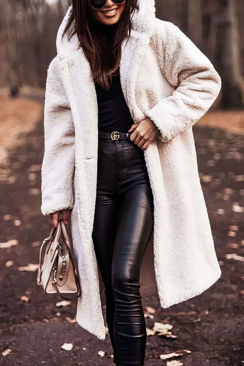 Manteau Long Fausse Fourrure Douce | Chaleur & Élégance Hiver