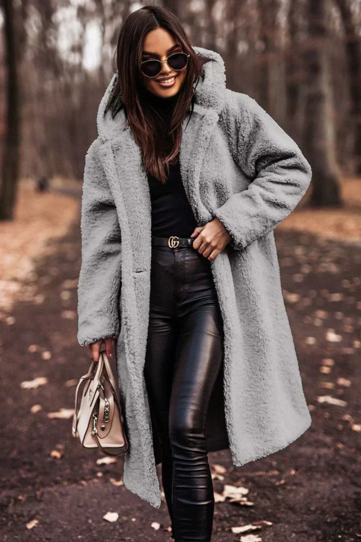 Manteau Long Fausse Fourrure Douce | Chaleur & Élégance Hiver