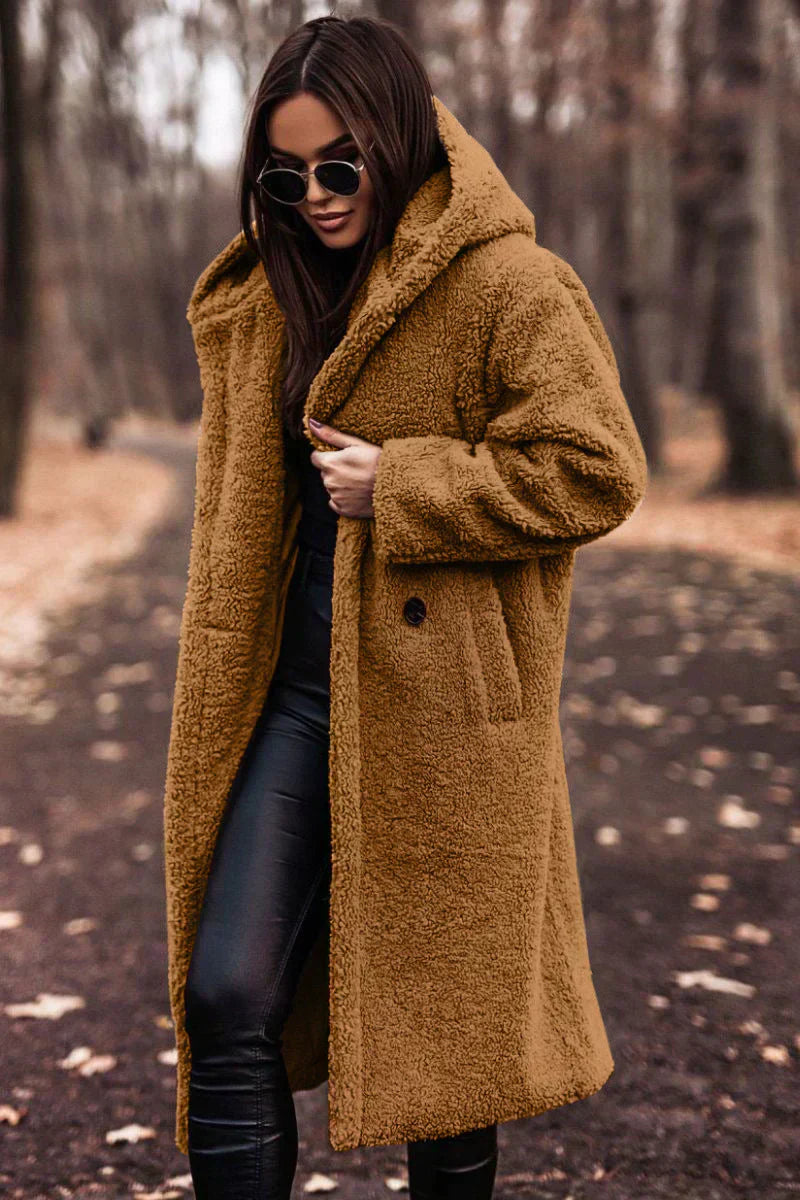 Manteau Long Fausse Fourrure Douce | Chaleur & Élégance Hiver