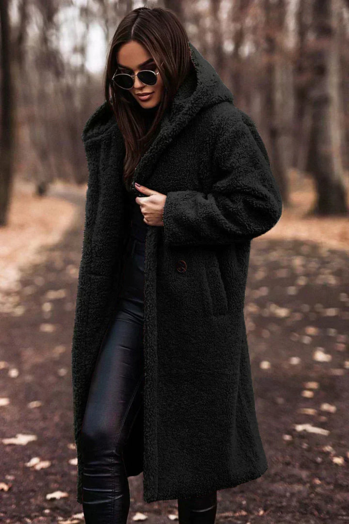 Manteau Long Fausse Fourrure Douce | Chaleur & Élégance Hiver