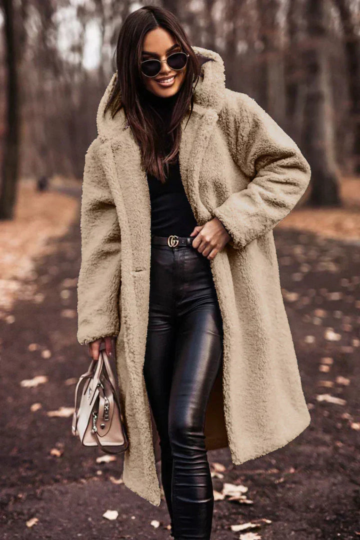 Manteau Long Fausse Fourrure Douce | Chaleur & Élégance Hiver