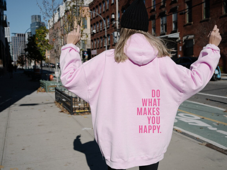Sweat Oversize Capuche Message Positif Femme - Confort & Style