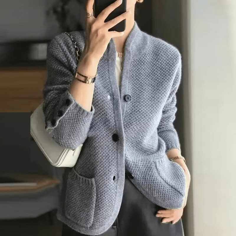 Nadia | Gilet Tricoté Texturé Femme | Boutonné - Looksy