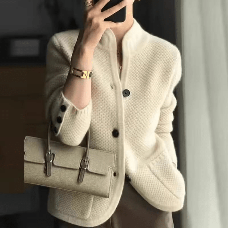 Nadia | Gilet Tricoté Texturé Femme | Boutonné - Looksy