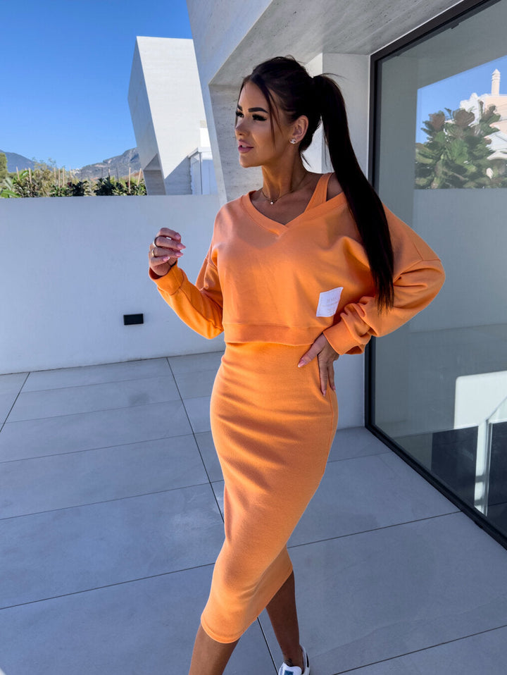 Ensemble Jupe Sweat Femme - Élégant Décontracté Confortable Tendance